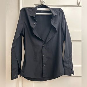 Black button down long sleeve shirt